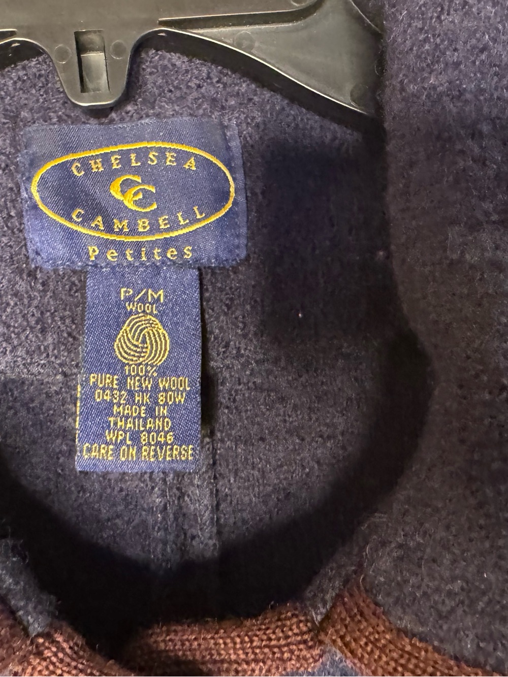 Chelsea & Campbell Petites 100% Pure New Wool navy blazer petite Medium - Picture 5 of 8